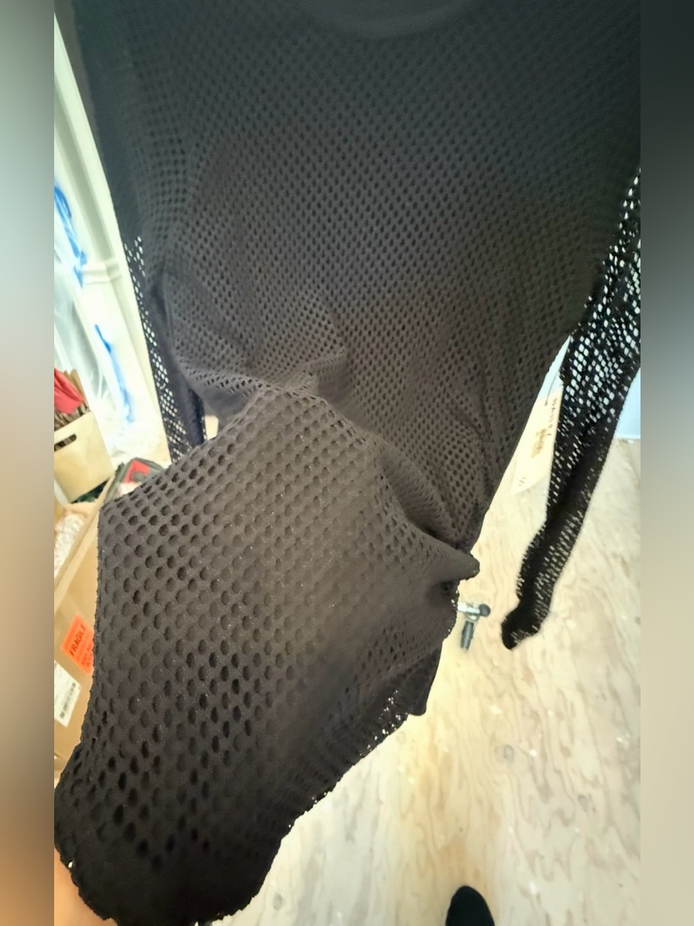 Bailey 44 Black Mesh Long Sleeve Crew Top - Picture 8 of 12